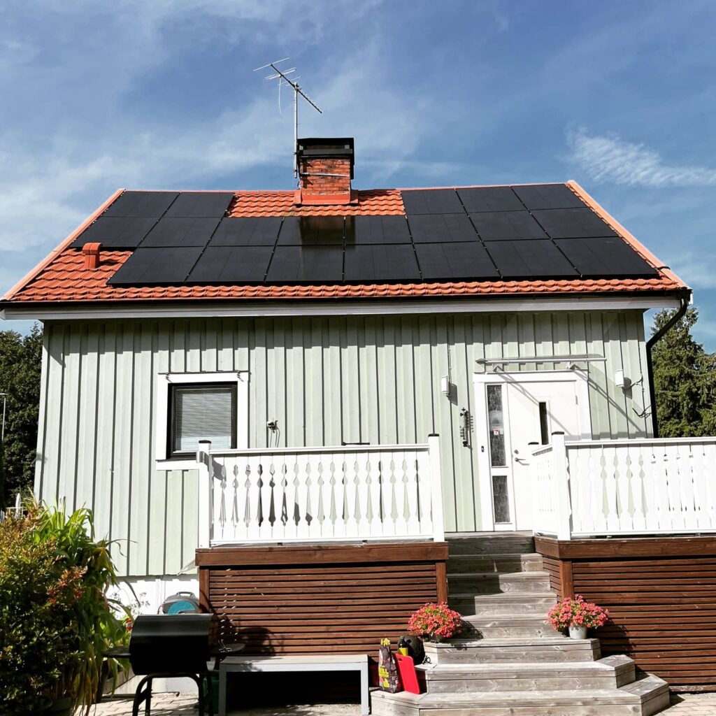 Solceller på ett hus i Hovås