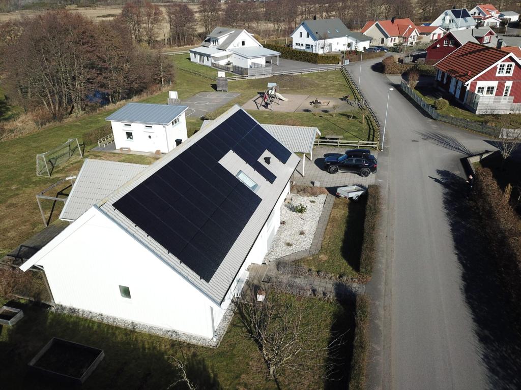 Solceller på villatak